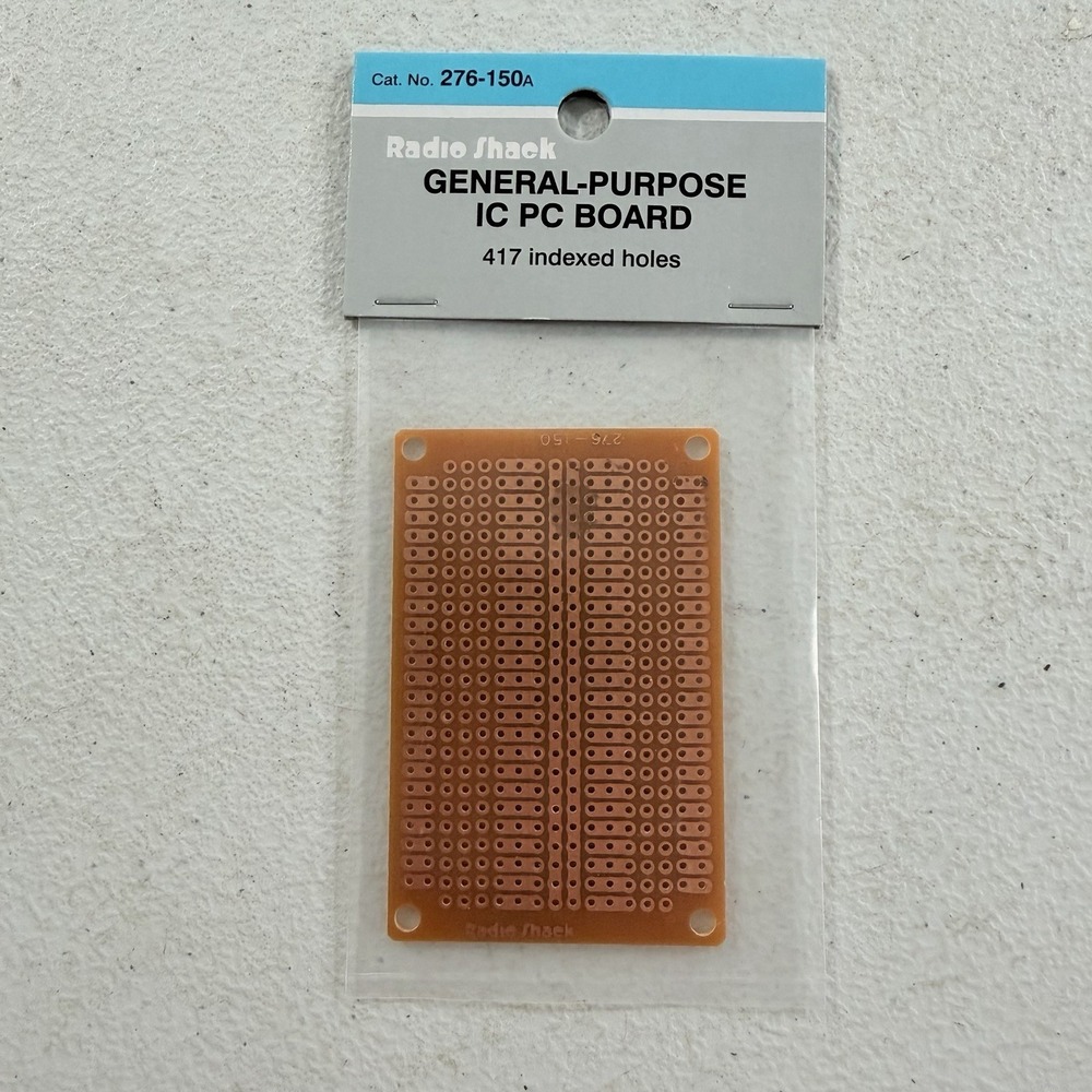 Radio Shack 276-150A General Purpose IC PC Component Board, 417 Indexed Hole NOS
